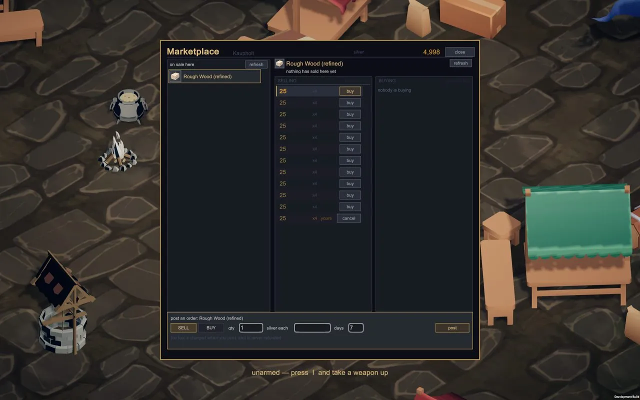 The market opens: the first order book over the cobbled square.