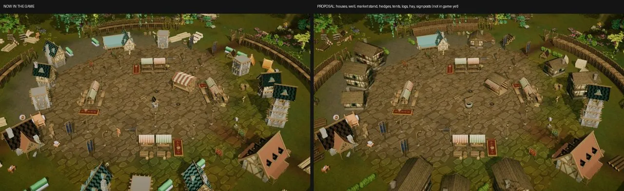The houses turn to face the square.