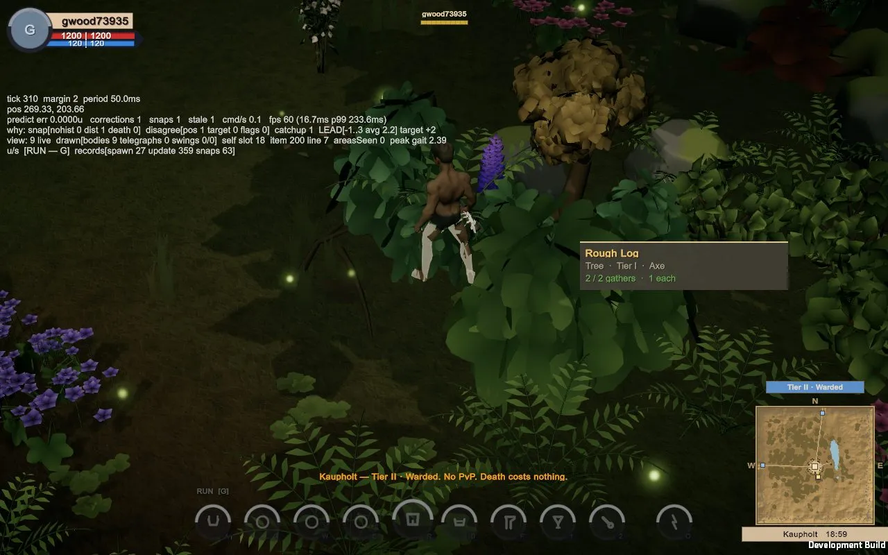 Hover a tree to see what it yields and which tool it needs.