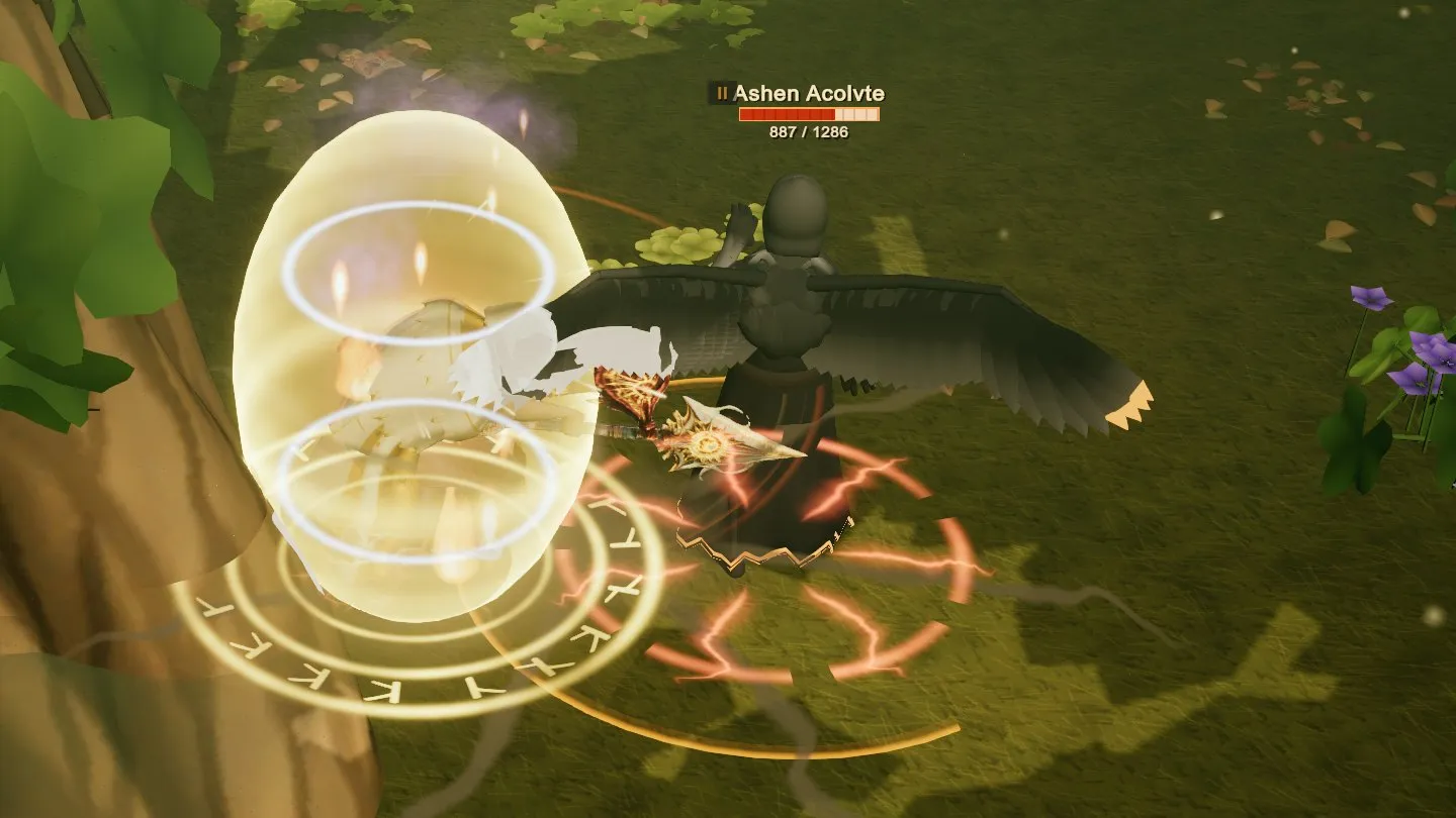 Yggdrasil: Shattered Realms screenshot: duel acolyte-shield