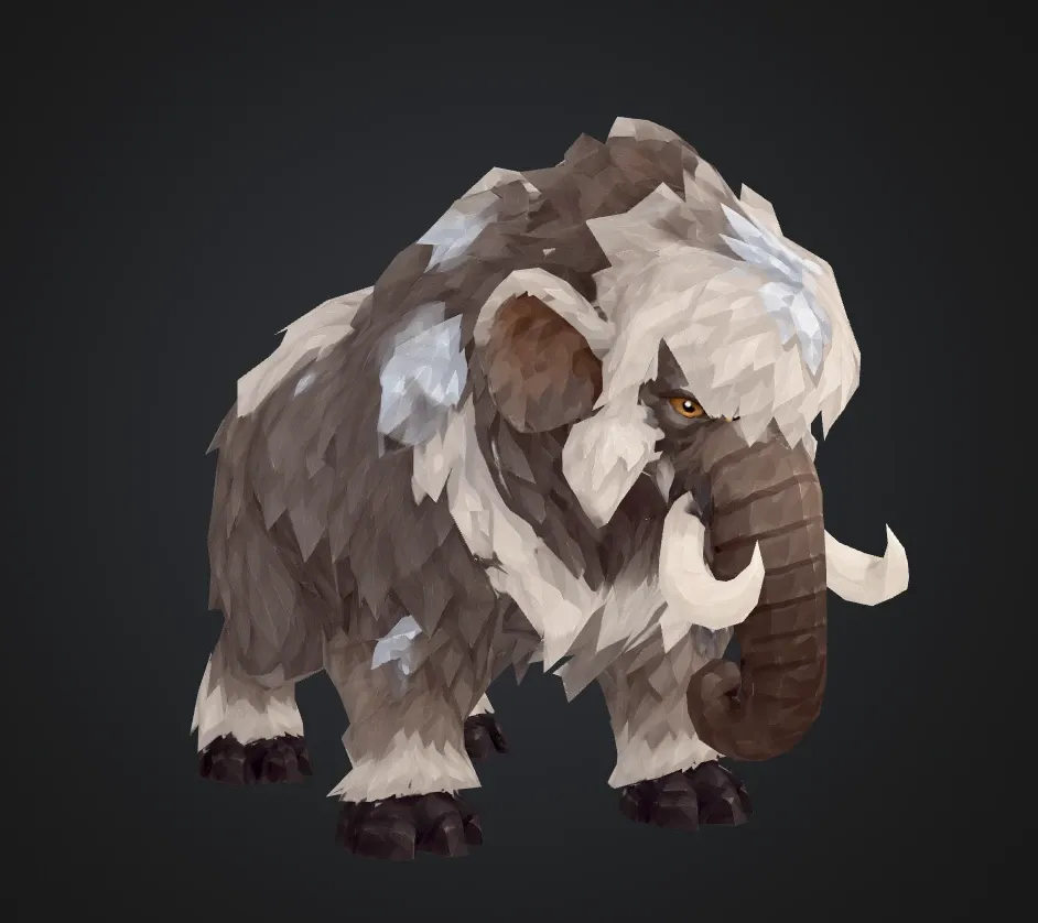 The Rimehide Mammoth, with frost caught in its coat