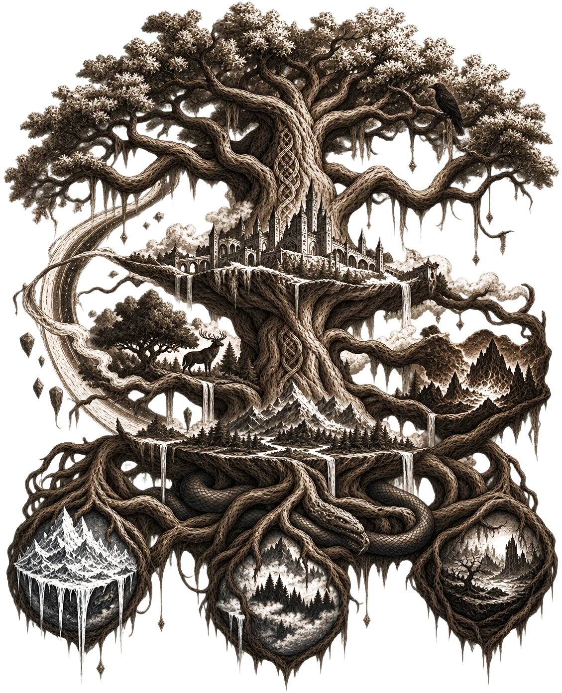 The Yggdrasil world-tree logo